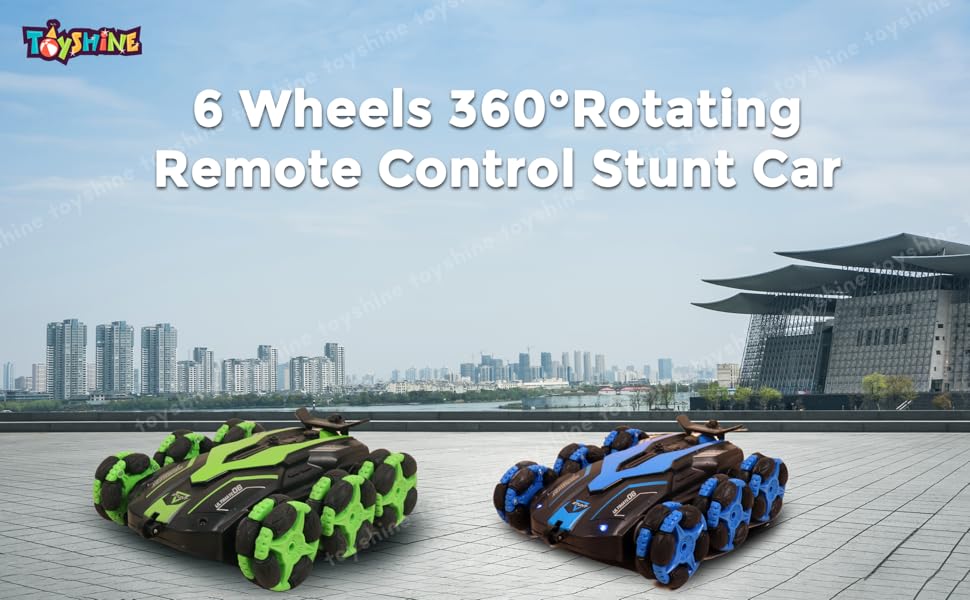 Toyshine 6 Wheels 360°Rotating Remote Control Rechargeable Stunt Car Swing Arm Vehicle 