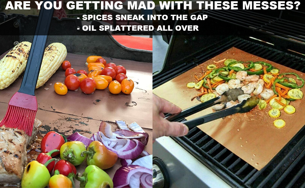 Thienlee BBQ Grill Mat Roll, Cut to Size Grill Mats for