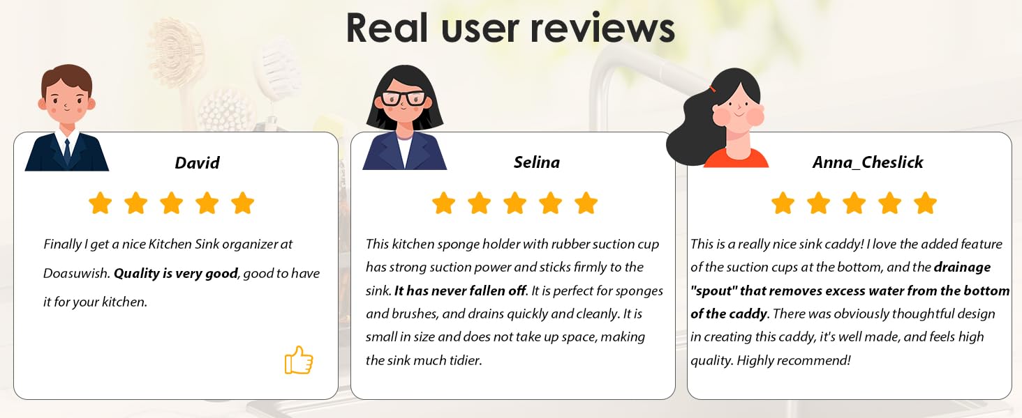 Kitchen Sink Caddy with High Brush Holder Self-Draining kitchen Countertop Organizer