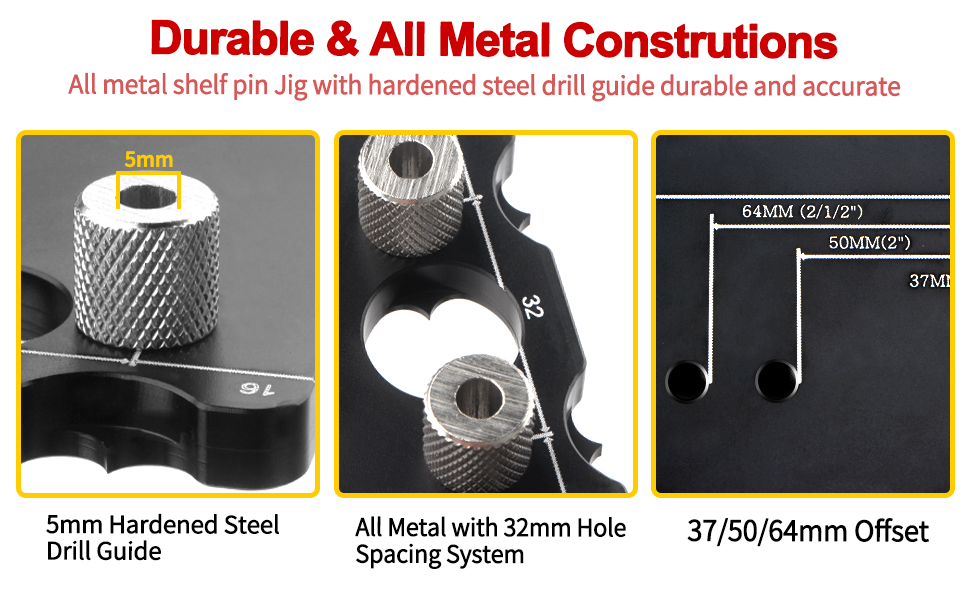 YoHold Shelf Pin Jig,1/4 Adjustable Shelf Jig Drill Guide