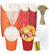 FYSUIMU 60Pcs Fall Colors Charcuterie Cups with 100Pcs Sticks 60 Plastic Treat Goodie Bags Twist ...