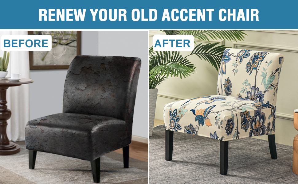 HAOYONG Armless Accent Chair Cover, Stretch Chair Slipcover