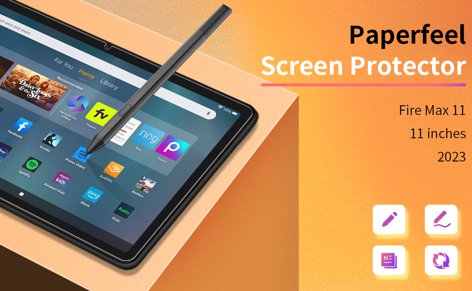 XLDK 3 Pack Writable Screen Protector for Amazon Fire Max