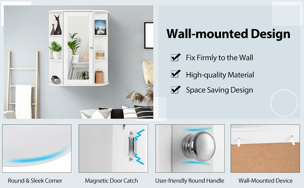 Hanging Wall Mirror Cabinet