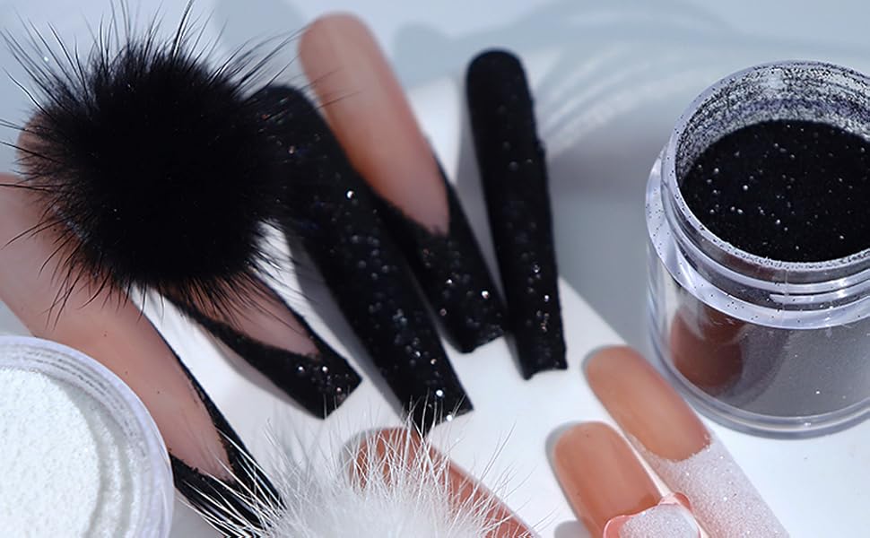 nail chrome powder polvo de hadas glitter for nails efecto espejo nails white nails black nails