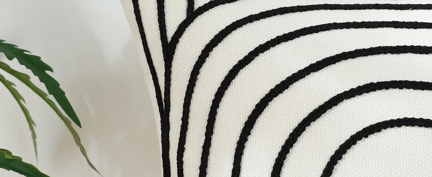 sykting Black and Cream White Throw Pillow Covers 12x20