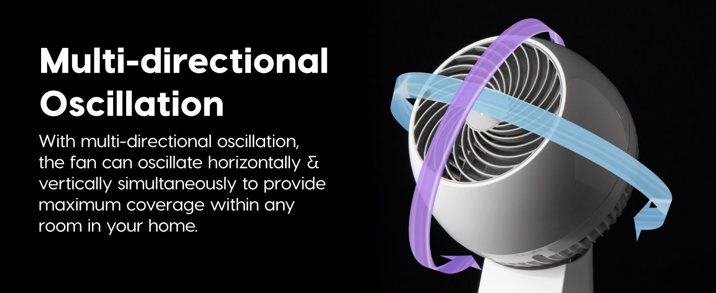 IRIS USA WOOZOO Oscillating Fan, Vortex Fan, Remote