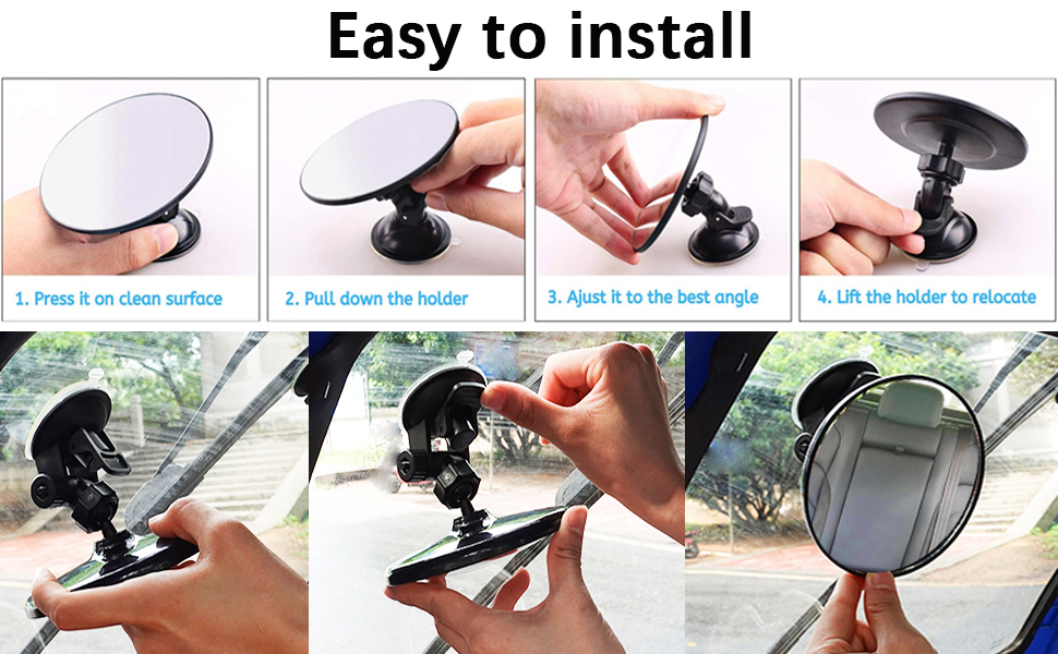 Baby Car Mirror Suction Cup, Baby Mirror for Car Rear
