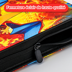 Gros plan d'un article en tissu coloré doté d'une fermeture à glissière de haute qualité. Le tissu présente un motif multicolore brillant