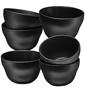 Conjunto de tigelas de cerâmica para sobremesa Bruntmor de 227 g, preto fosco de 15 cm, 227 g, lascas de cerâmica e tigelas de mergulho,...