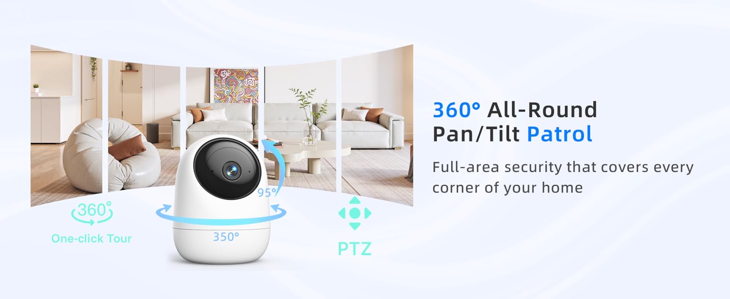360°Panoramic Patrol cat cameras for indoor 360 indoor camera camera for cats baby monitor for phone