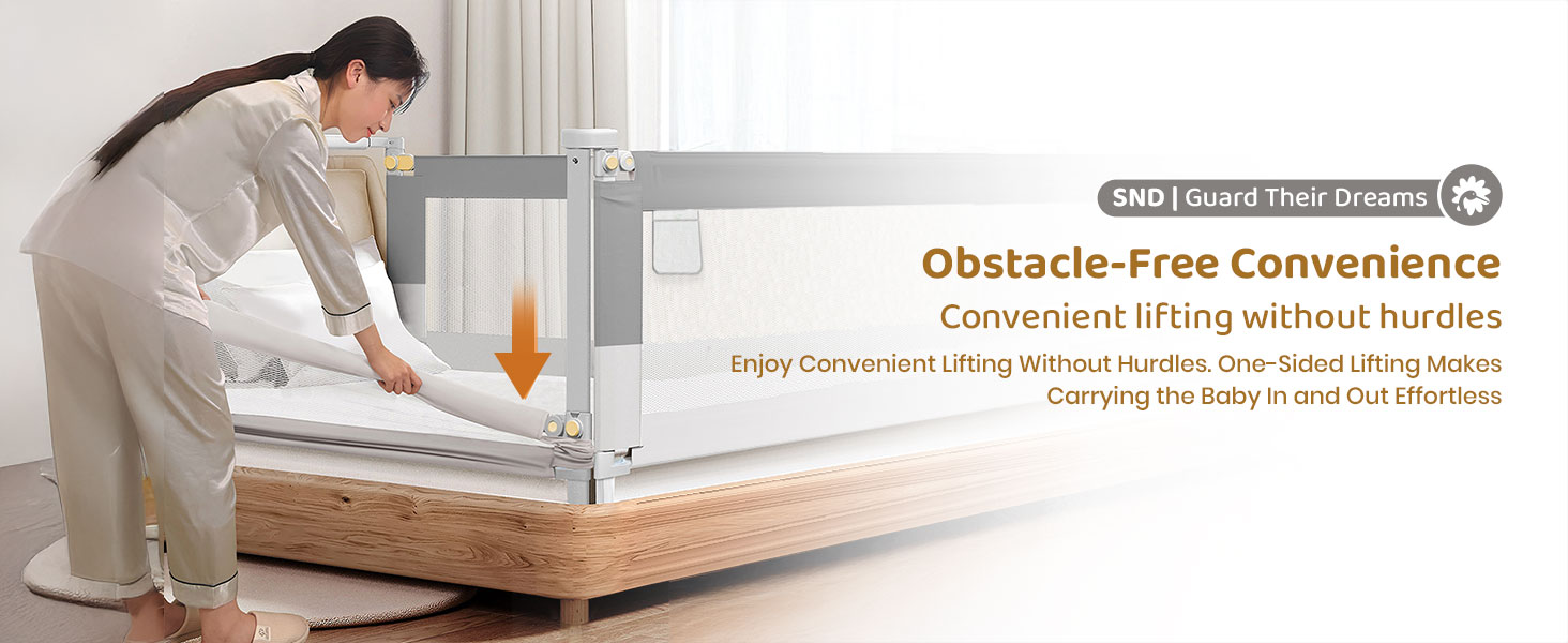 Baby bed guard with adjustable height