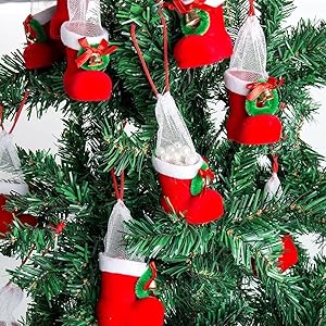 もにまるず　クリスマスブーツ　赤、緑 Amazon | nacyvcos クリスマスブーツ お菓子入りのブーツ サンタ