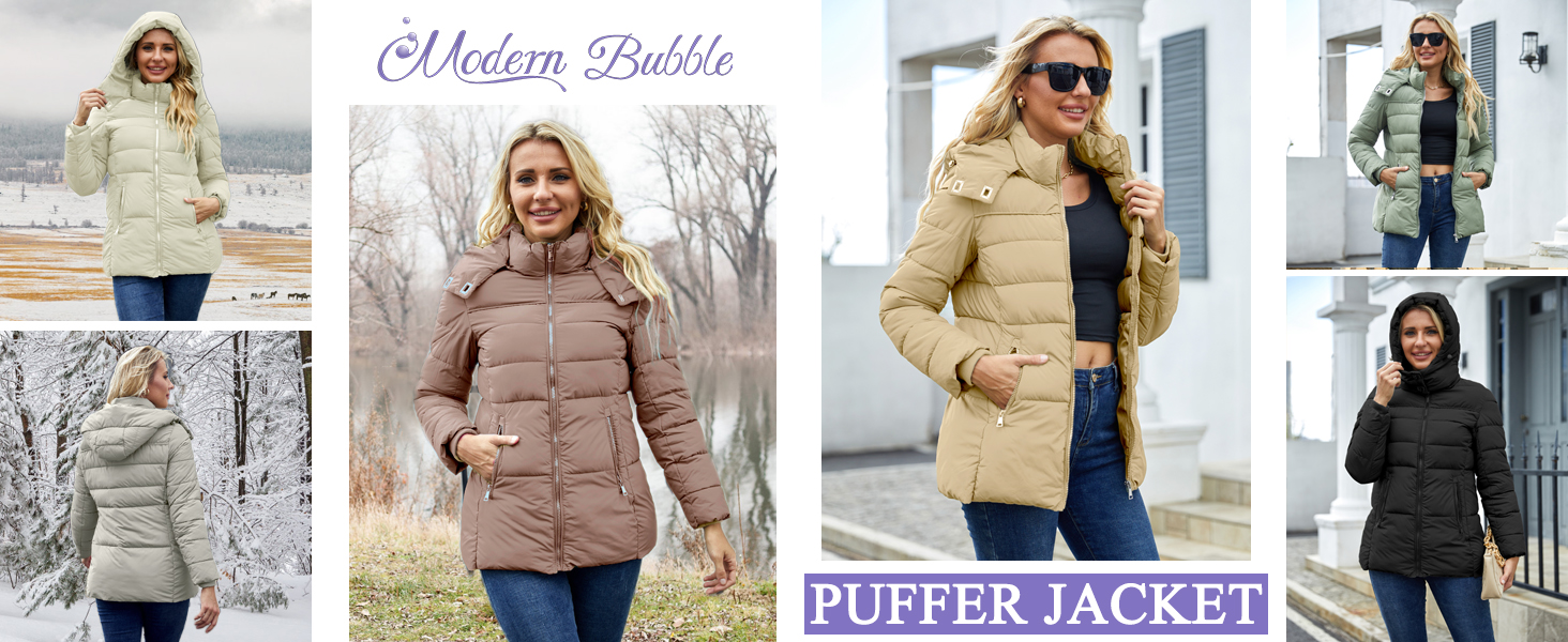 Womens packable puffer jacket