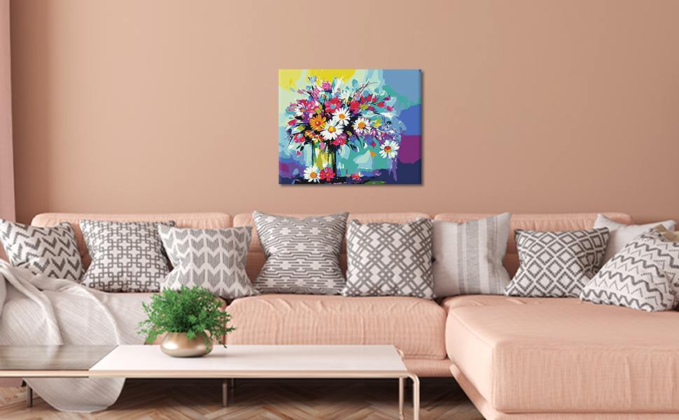 Daisy DIY Paint by Number for Adults Vase Paint by Numbers