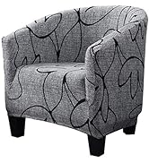 SearchI Club Chair Slipcover Stretch Barrel Chair Covers Printed Tub Chair Slipcovers Soft Spande...