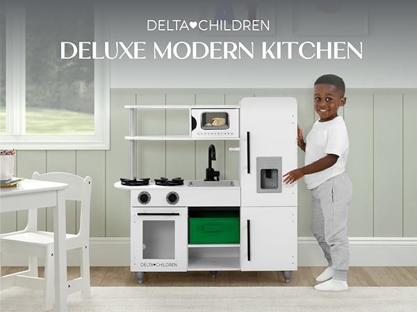 Amazon.com: Delta Children Deluxe Modern Kitchen - Toy Kitchen