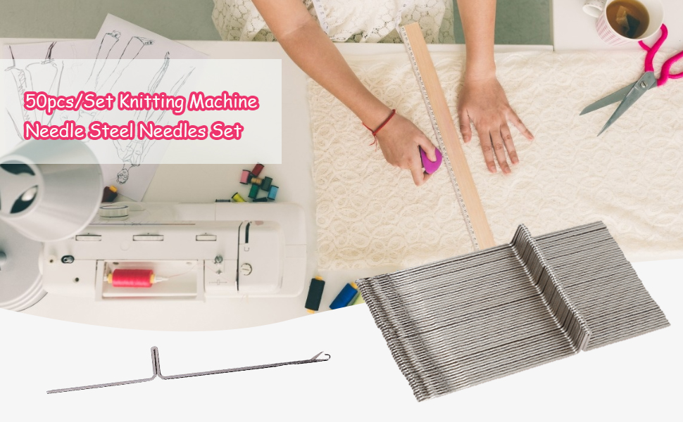 HEEPDD 50Pcs Steel Knitting Machine Needles Set, KR830 KR838 KR850
