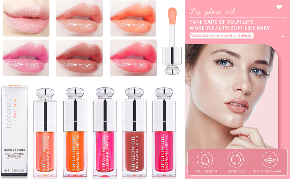 Plumping Lip Oil, Hydrating Lip Gloss Tinted Lip Balm