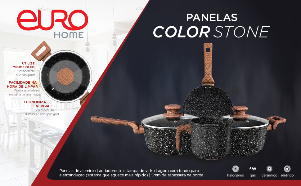 Imagem mostrando uma imagem das panelas com informações sobre o produto