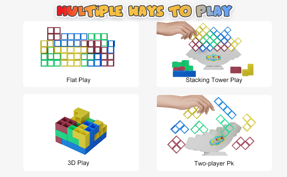 Hicfen 32PCS Balance Board Games Stacking Attack Game for