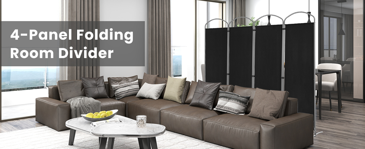 Folding 4-Panel Room Divider