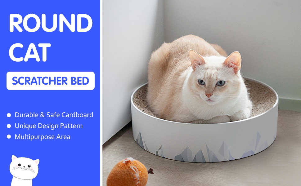 HUIESEN Cat Scratch Pad, Refillable Cat Scratch Bowl Cat