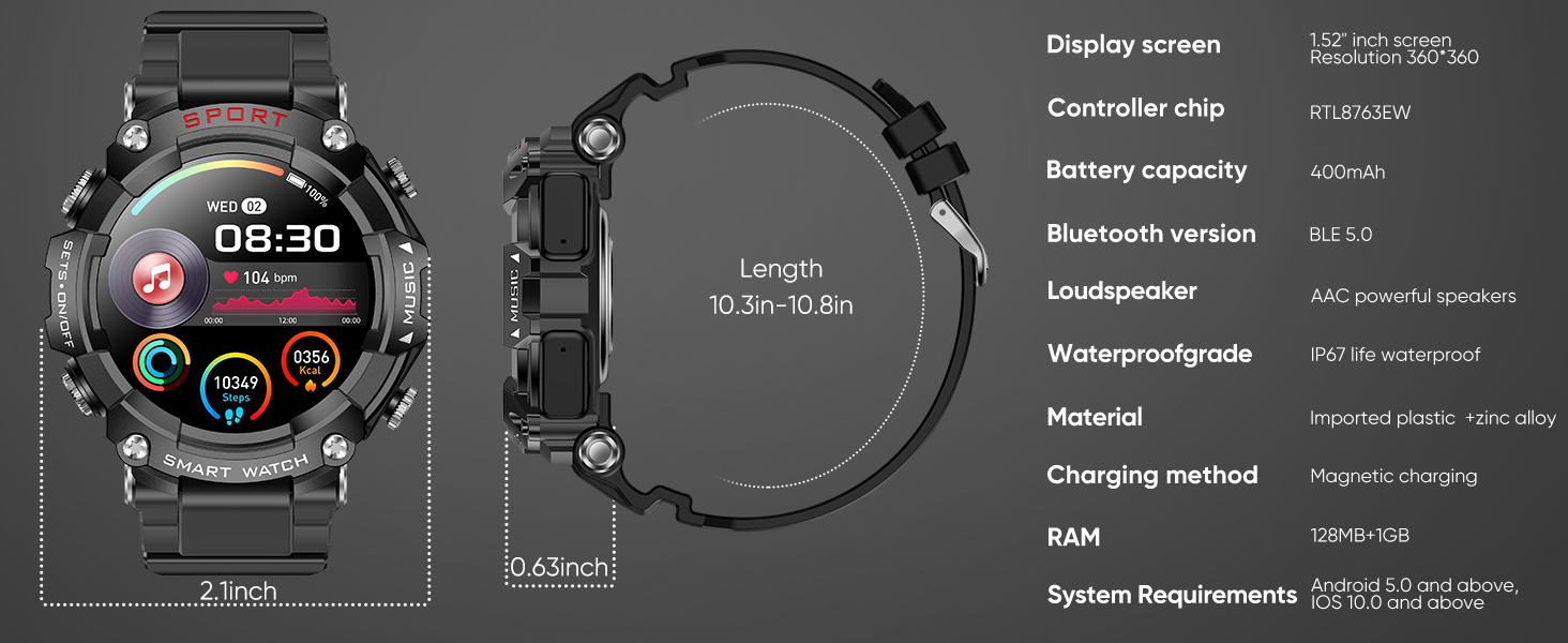 Smart Watch with TWS Earbuds