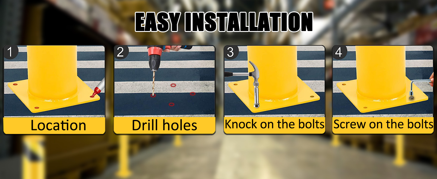 Bollard Post(36''*4.5''), Steel Bollards, Safety Bollard