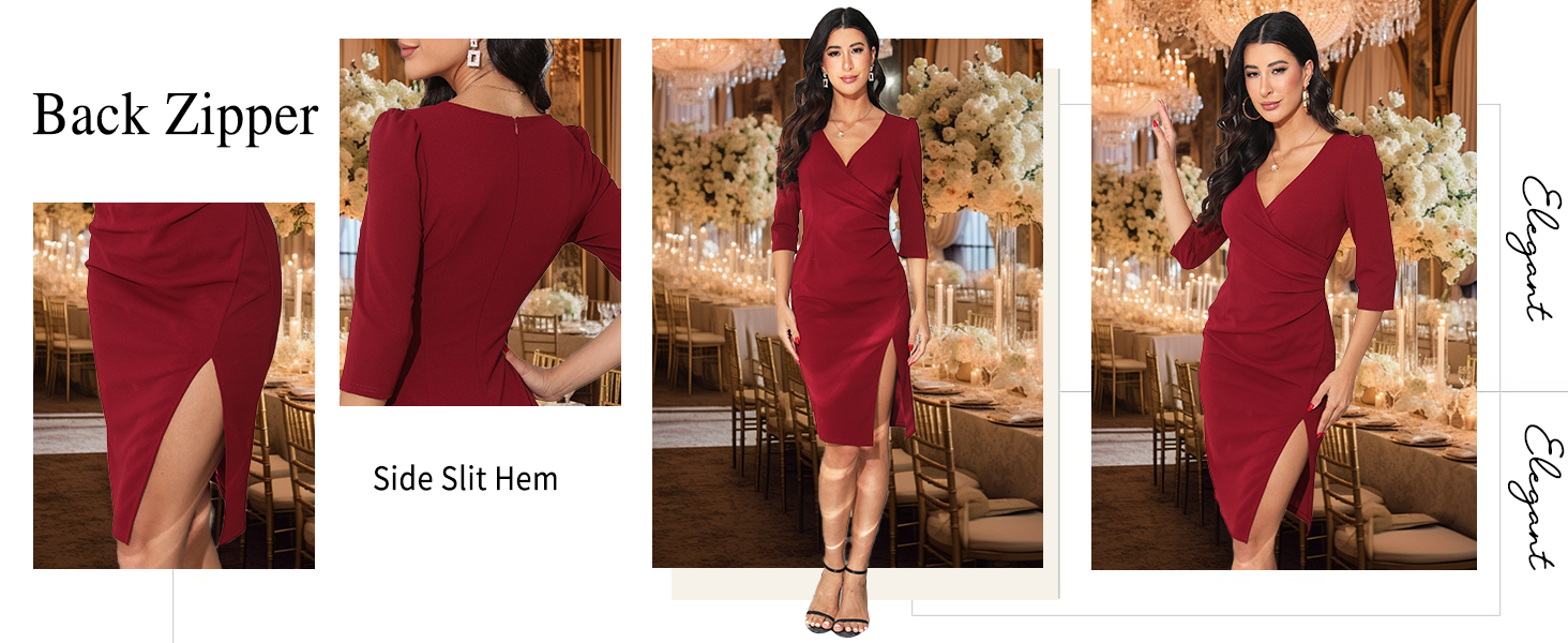 3/4 sleeve Bodycon Dresses