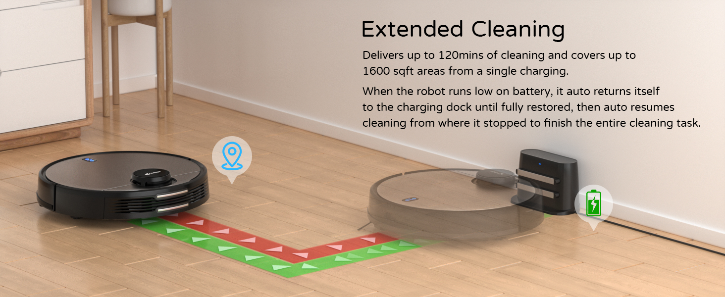 Coredy SL200 Laser Robot Vacuum Cleaner, 2600Pa Strong Suction with