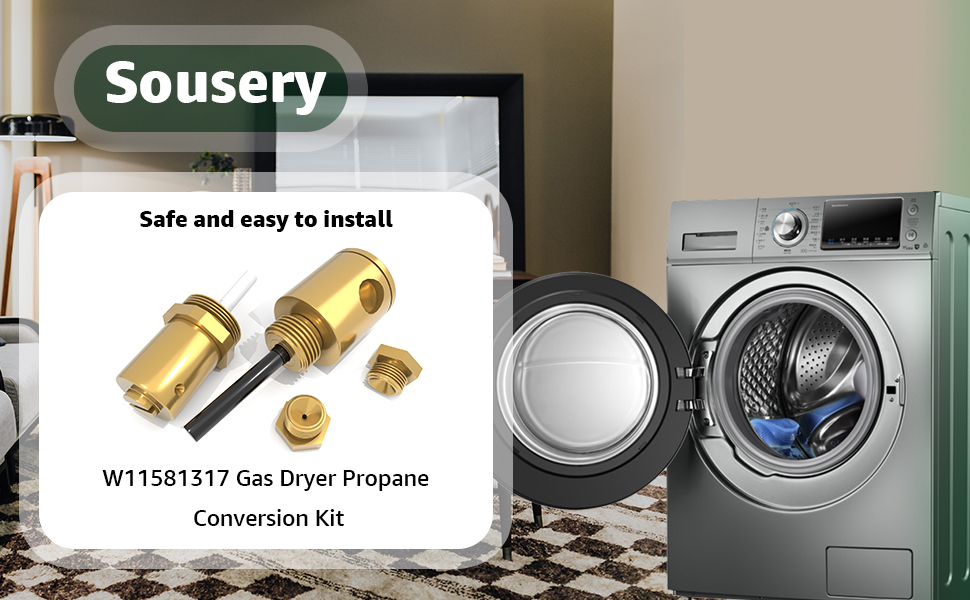 Sousery W11581317 Dryer Propane Conversion Kit For Whirlpool 20000 BTU/Hr Natural
