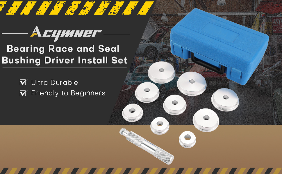 Acymner 10pcs Bearing Race and Seal Bushing Driver Install Set