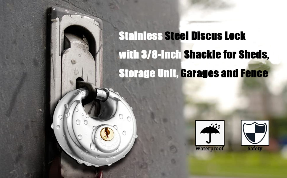 YOUNTHYE 4 PCS Disc Lock for Storage Unit, Heavy Duty Outdoor Keyed Pad