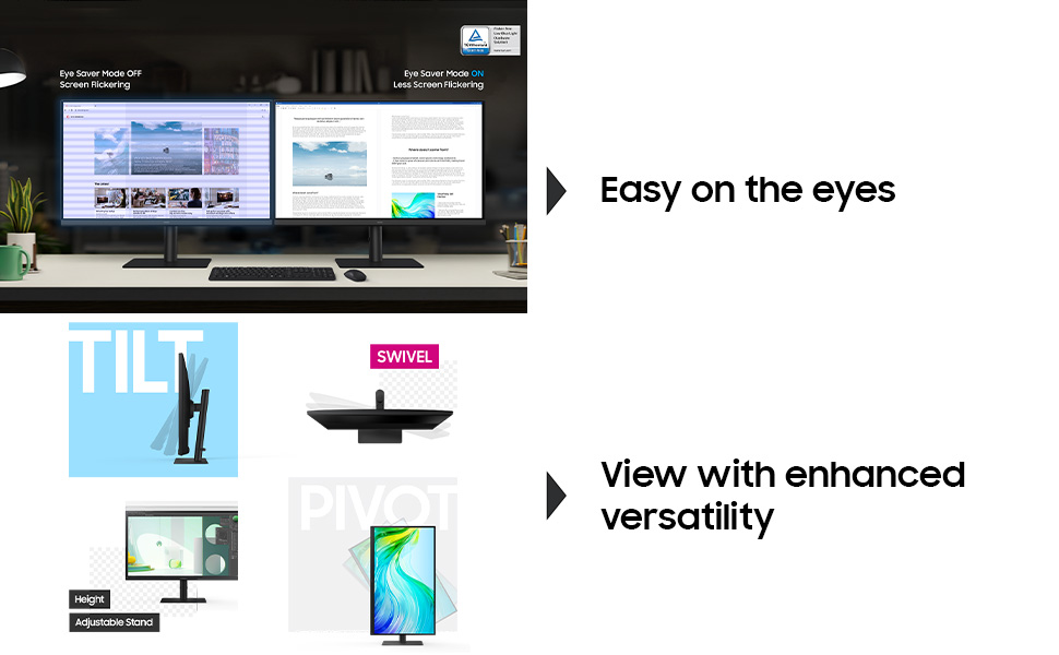 Less screen flickering &amp; Low blue light