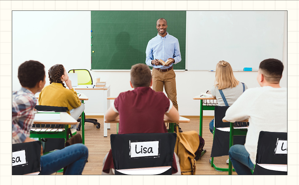 YUQILIN 24 PCS Chair Pockets for Classroom 20 x 17 Inch