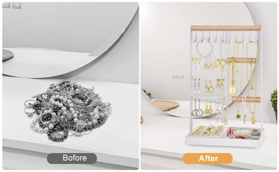 mepure Jewellery Stand Holder, 4Tier Necklace Display Stand with