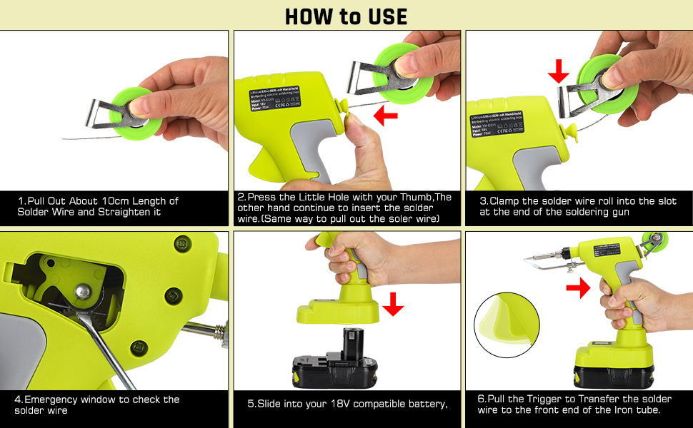 Cordless Soldering Iron Compatible with Ryobi 18V ONE+ Plus