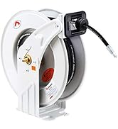 ReelWorks Oil Hose Reel Retractable 1/2" Inch x 50' Foot Long Premium Commercial SAE100R1AT Hose ...