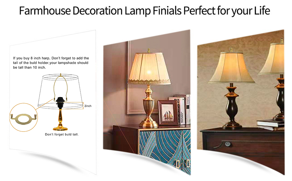 Lamp Shade Harps Holder Adjustable Kit 8 10 Inch with E26 UNO Light