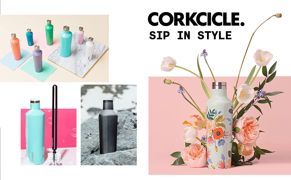 Corkcicle Canteen Triple Insulated Stainless Steel Bottle with Straw