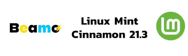 The Beamo logo with text that says Linux Mint Cinnamon 21.3 and the Linux Mint Logo