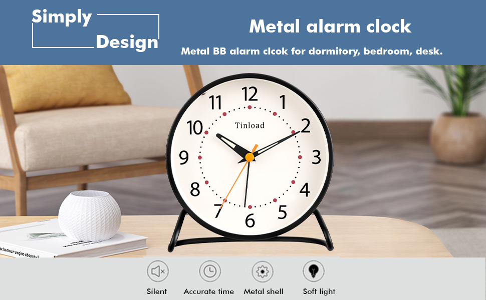 4.5" Antique Retro Analog Alarm Clock, S... 11 1