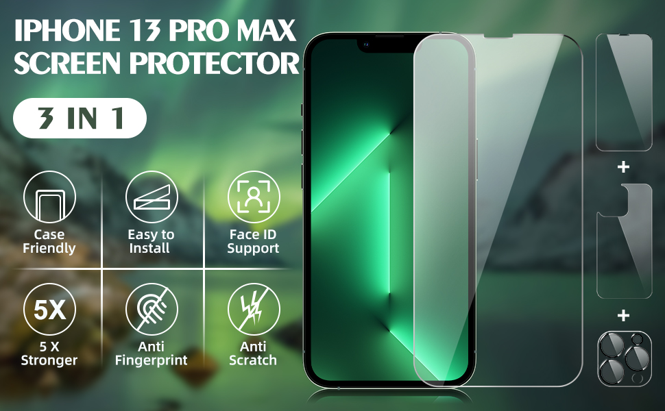 Beeyoka [3 Pack Screen Protector for iPhone 13 Pro Max