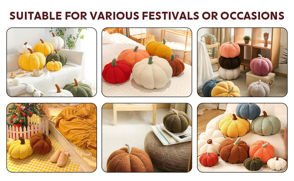 Halloween Pumpkin Pillow Decor, Pumpkin Plush Pillow Fleece Stuffed