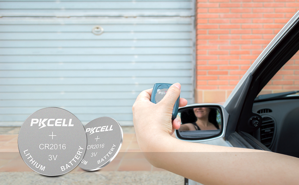 10Count CR2016 Battery,PKCELL 2016 3V Lithium Battery for Car Remotes