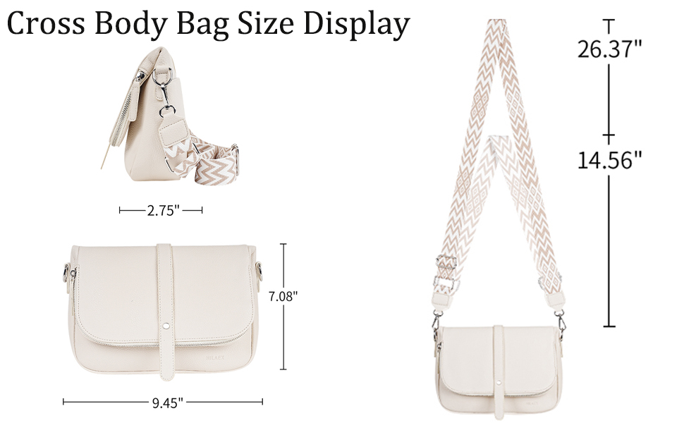 CROSSBODY BAG SIZE DISPLAY