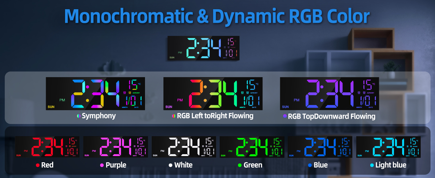 extra big modern silent large led digital wall clock for living room clock wall large