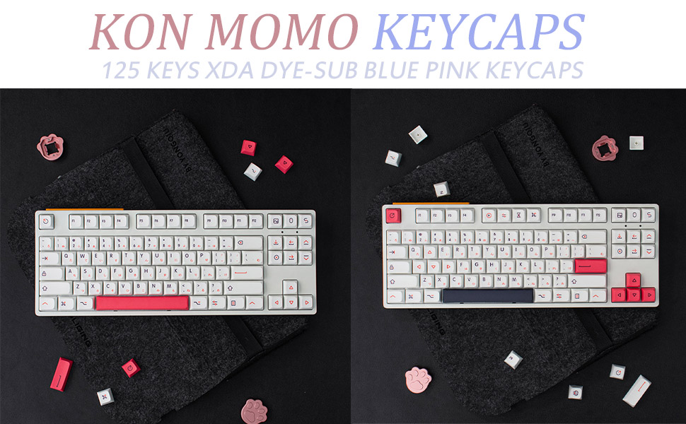 PBT Keycaps 125 Keys DYESUB English XDA Profile Kon momo Keycap