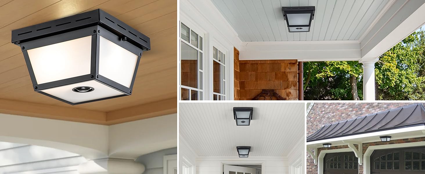 c cattleya 2Light Motion Sensor Ceiling Light Fixture Outdoor Flush Mount Light Porch Lights